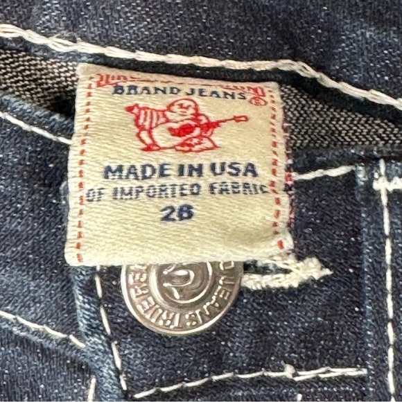 True Religion Billy Straight Leg Jeans 26 Classic Thick Stitch Flap Pocket Y2K - Picture 8 of 11
